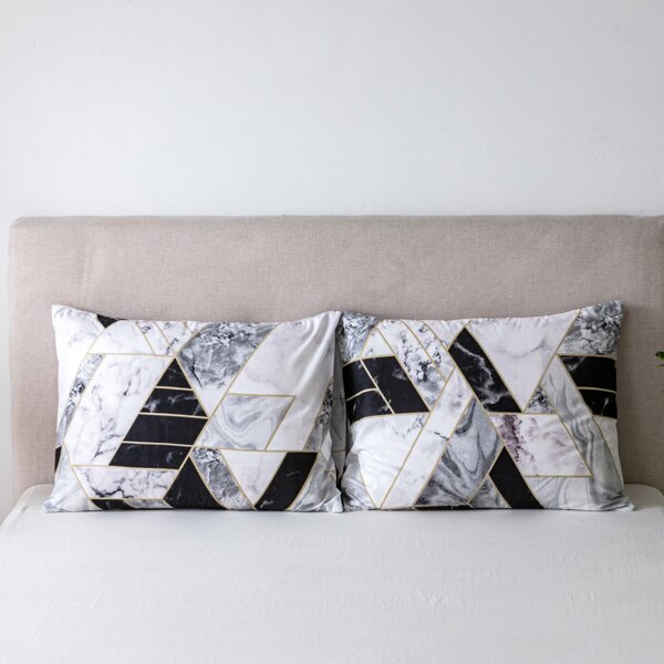 

1pair Geometric Pattern Pillowcase Without Filler, Multicolor