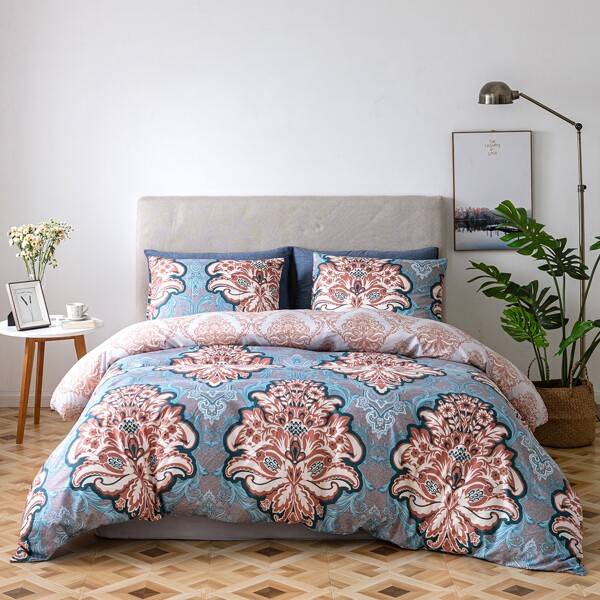 

Royal Pattern Duvet Cover Set Without Filler, Multicolor