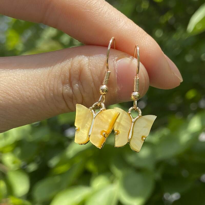 

Butterfly Drop Earrings, Yellow