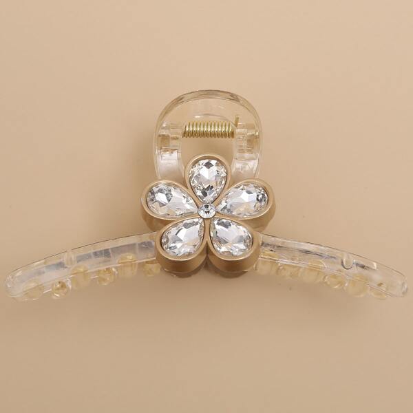 

Rhinestone Decor Hair Claw, Clear