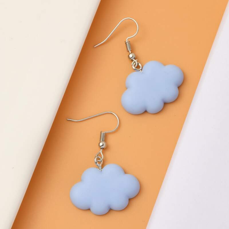 

Cloud Drop Earrings, Baby blue