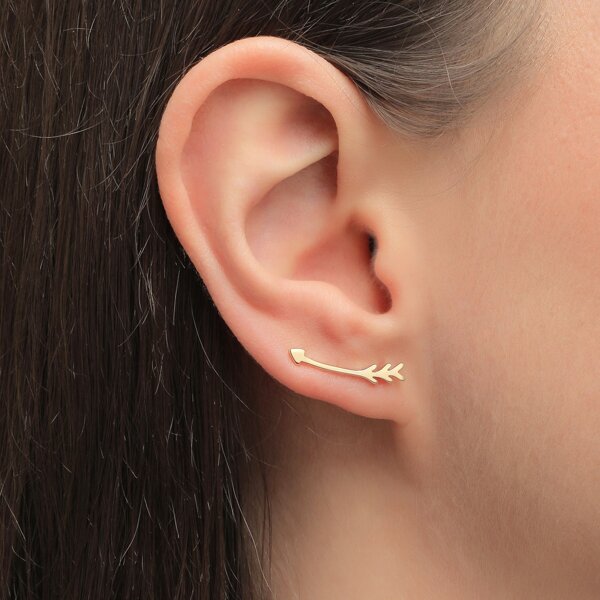 

Arrow Design Earrings, Gold