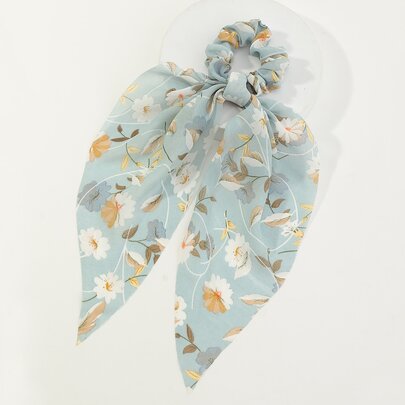 Floral Print Scarf Hair Tie