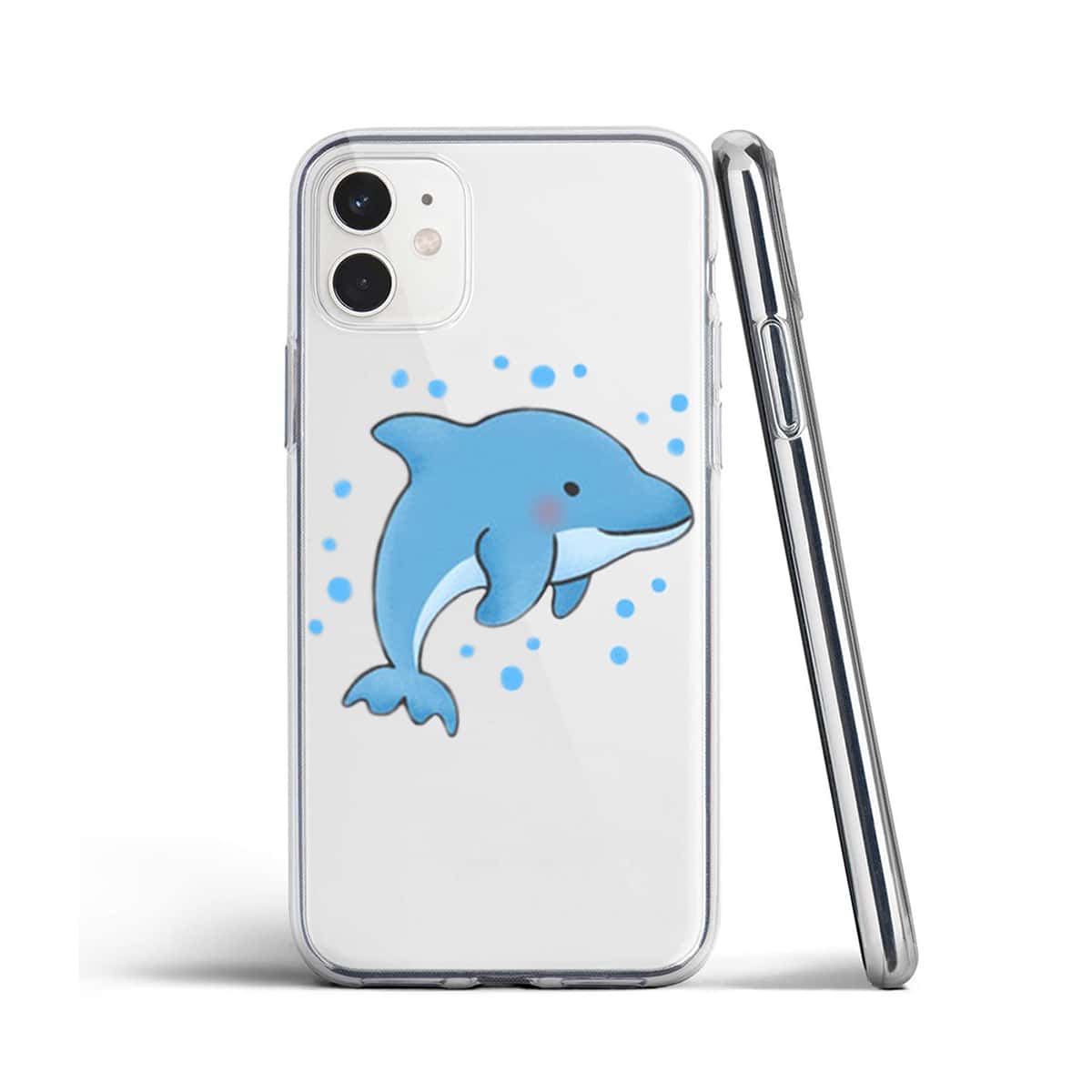 

Cartoon Dolphin Phone Case, Clear
