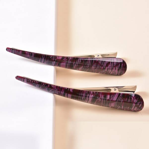 

2pcs Acrylic Decor Hair Clip, Multicolor