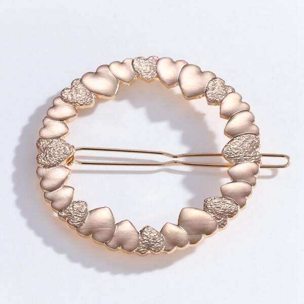 

Heart Decor Hair Clip, Gold