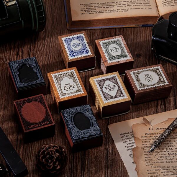 

1pc Random Vintage Wooden Stamp, Multicolor