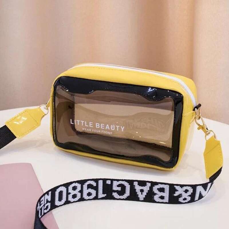 

Letter Graphic Clear Crossbody Bag, Multicolor