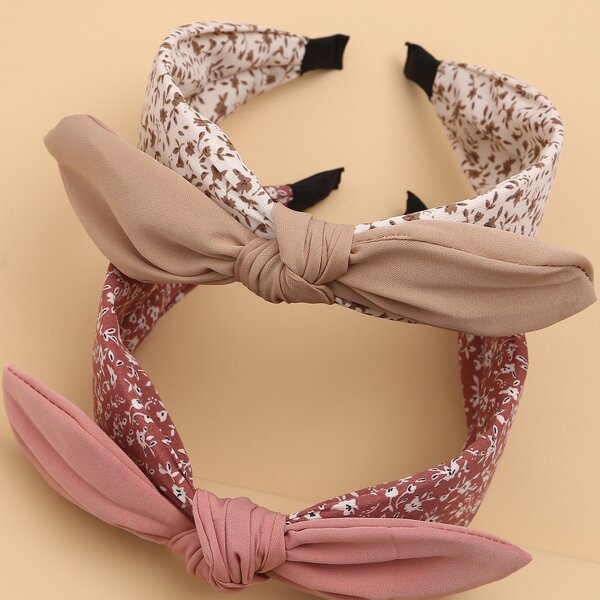 

2pcs Knot Design Headband, Multicolor