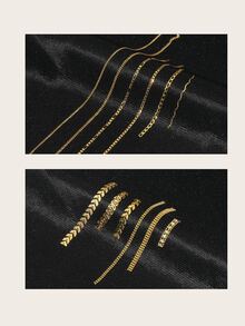 1盒鏈條美甲裝飾 - 金色 - 查看 4