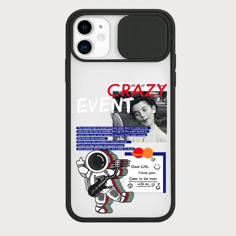 

Figure Pattern Phone Case, Black