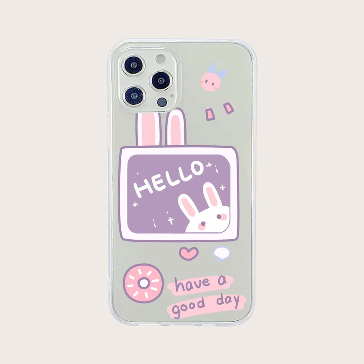 

Cartoon Rabbit Phone Case, Clear