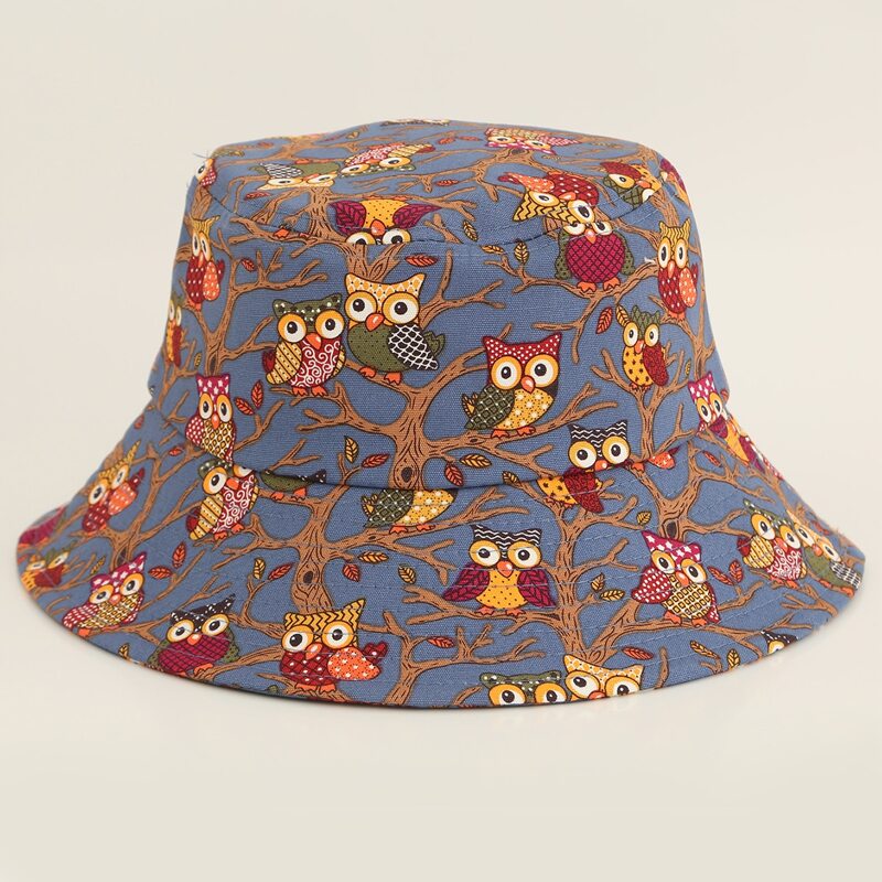 

Cartoon Owl Bucket Hat, Multicolor