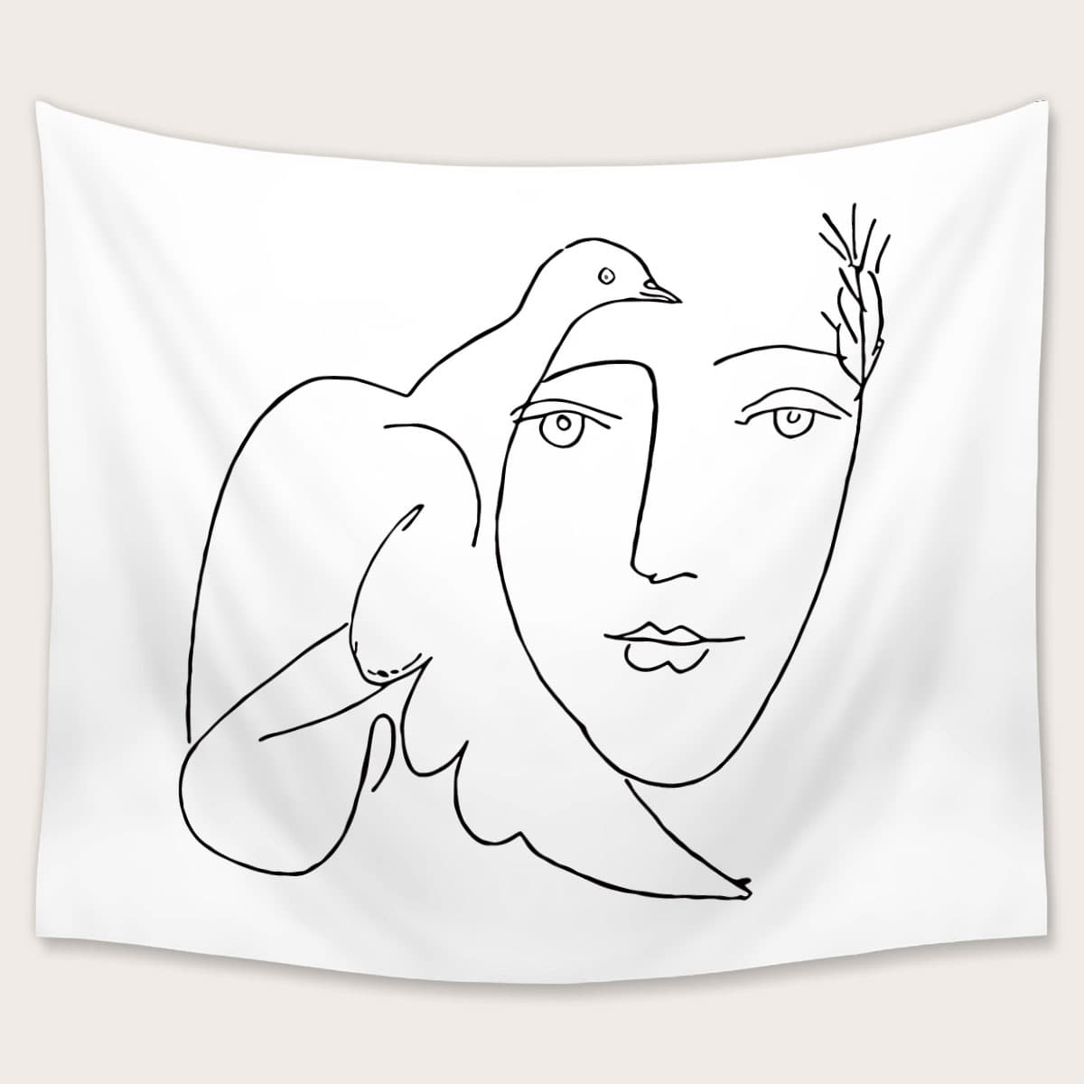 

Abstract Figure Tapestry, White