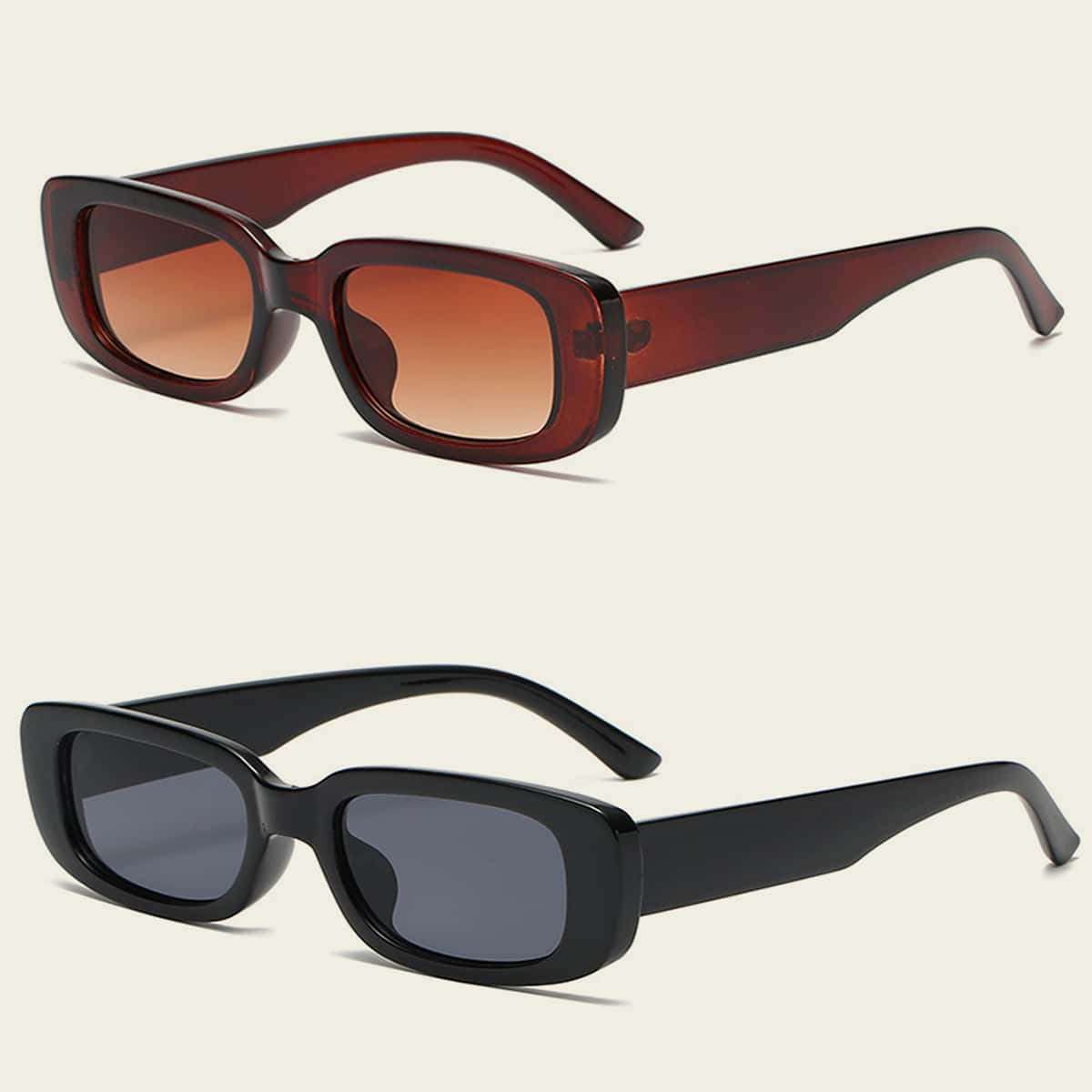 

2pcs Rectangle Frame Sunglasses