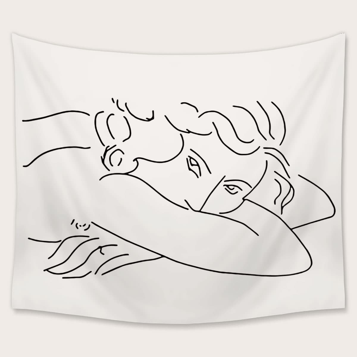 

Abstract Figure Tapestry, White