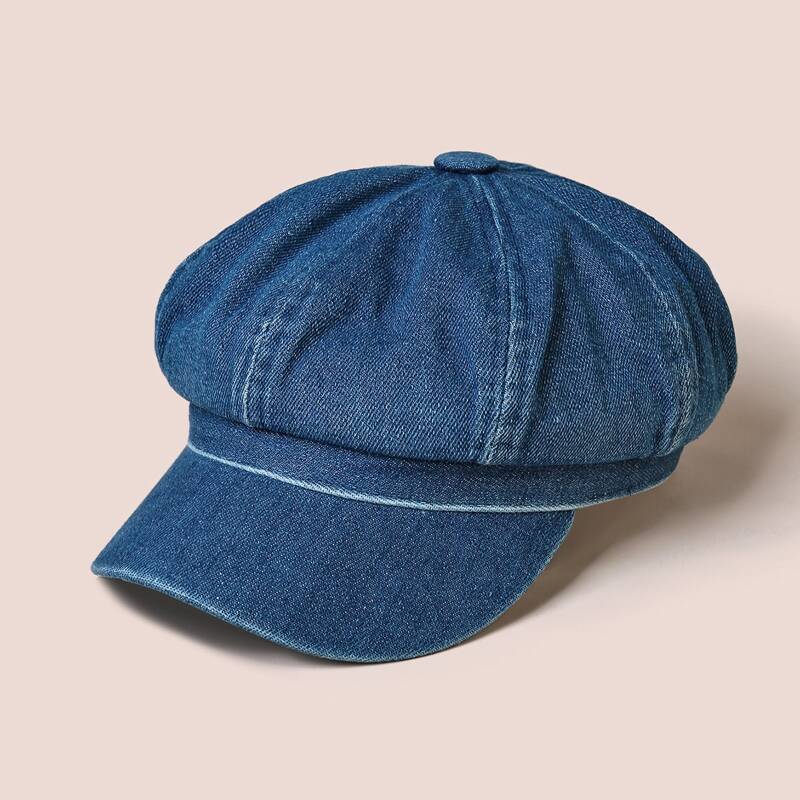 

Solid Baker Boy Cap, Blue