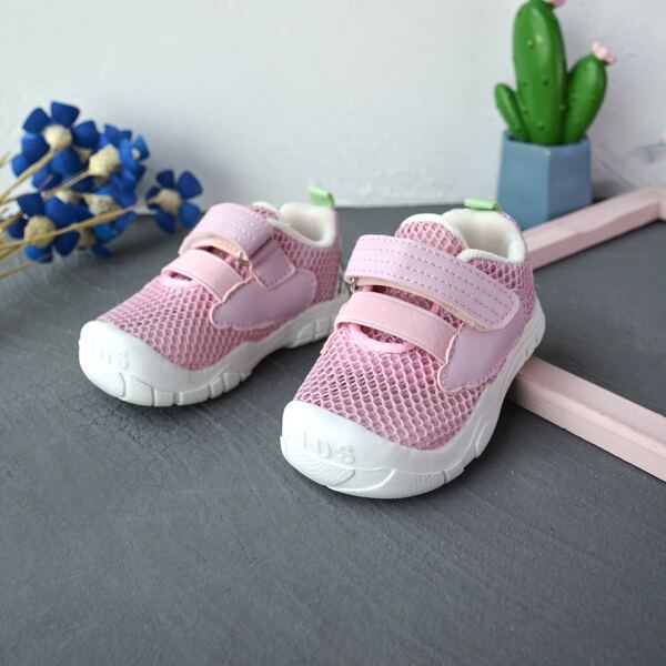 

Baby Girl Mesh Velcro Strap Sneakers, Baby pink
