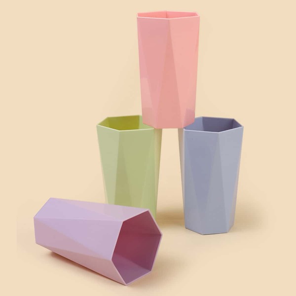 

4pcs Solid Color Water Cup, Multicolor