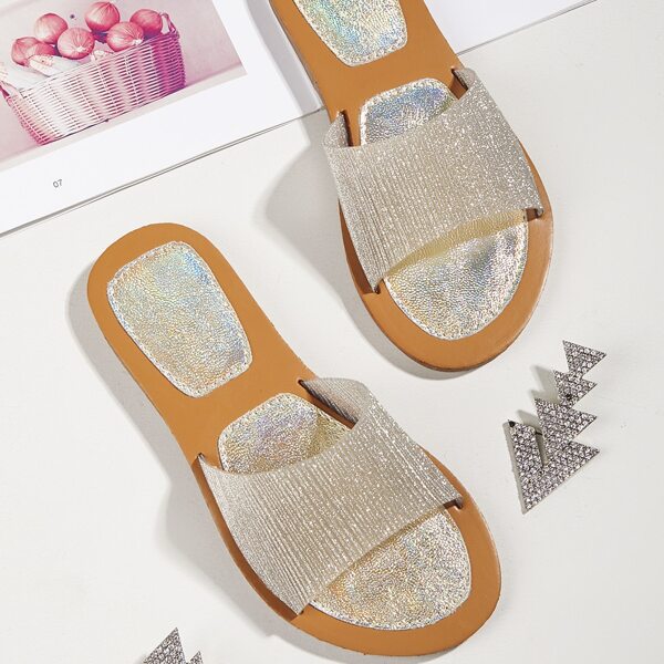 

Toddler Girls Glitter Decor Slides, Gold