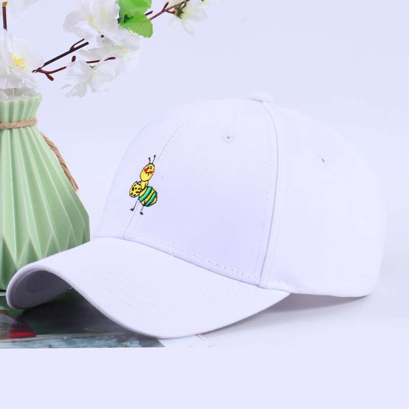 

Ant Embroidery Baseball Cap, White