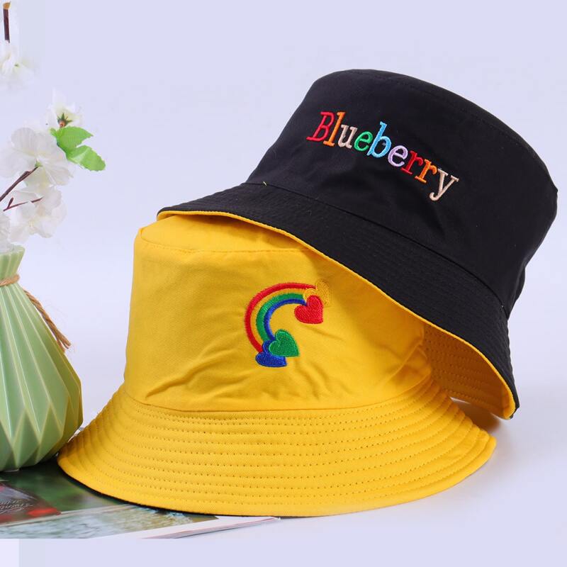 

Rainbow Embroidery Bucket Hat, Multicolor