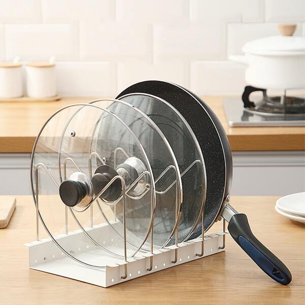 

1pc Kitchen Desktop Storage Rack, White