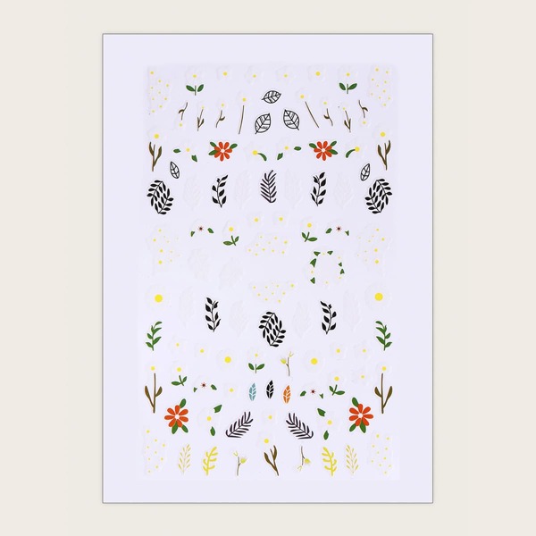 

1sheet Flower Pattern Nail Art Sticker, Multicolor
