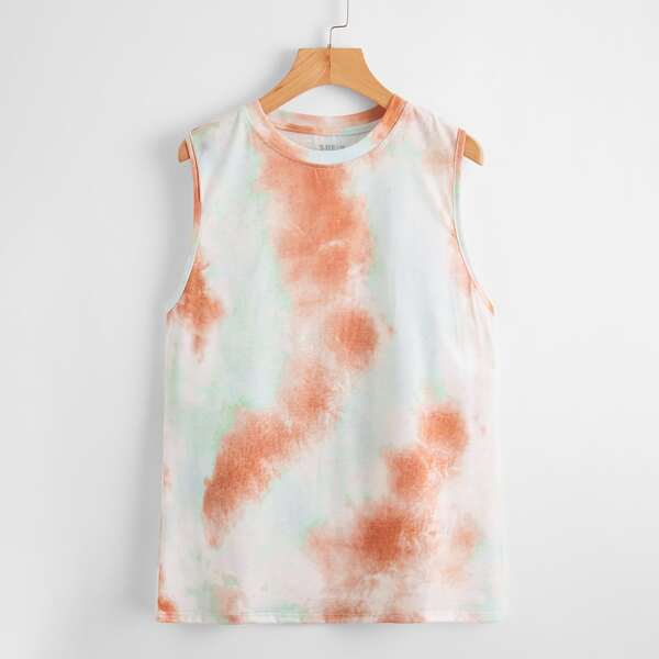 

Tie Dye Crew Neck Tank Top, Multicolor