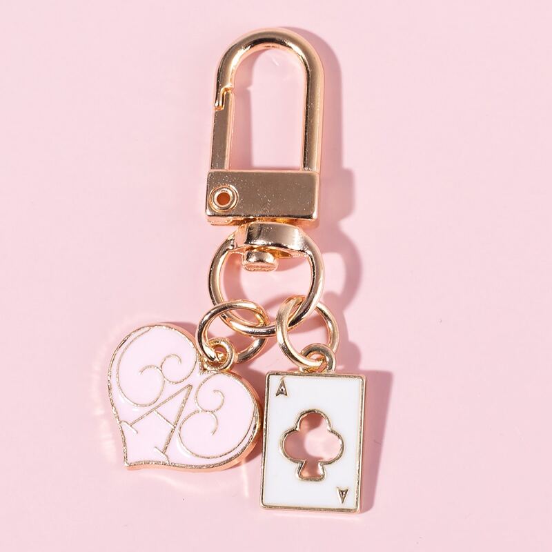 

1pc Heart Keychain, Baby pink
