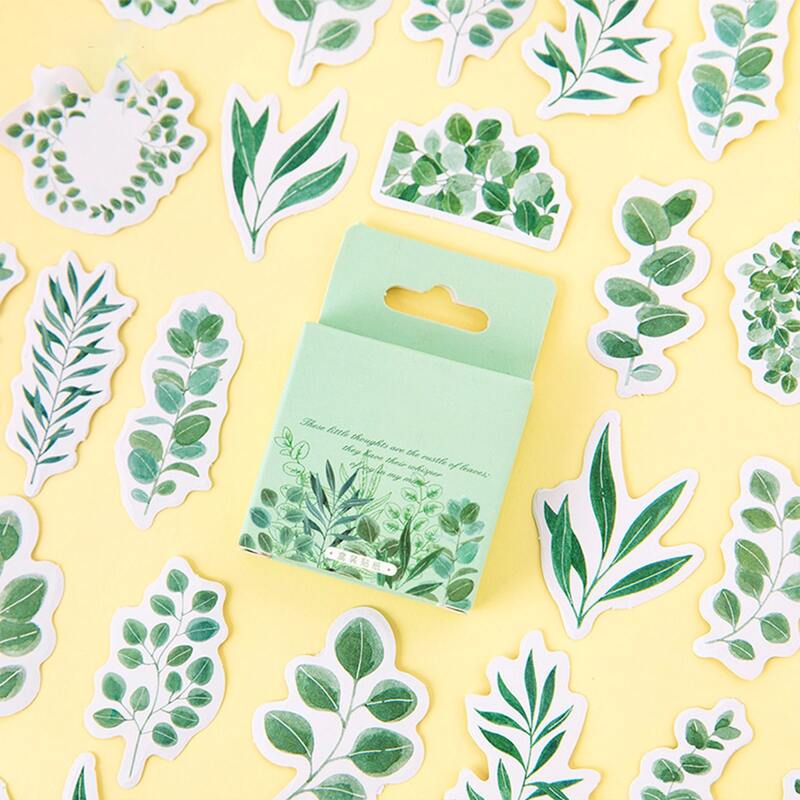 

45pcs Leaf Sticker, Green