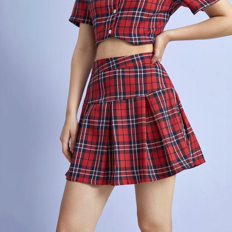 

Tartan Pleated Skirt, Multicolor