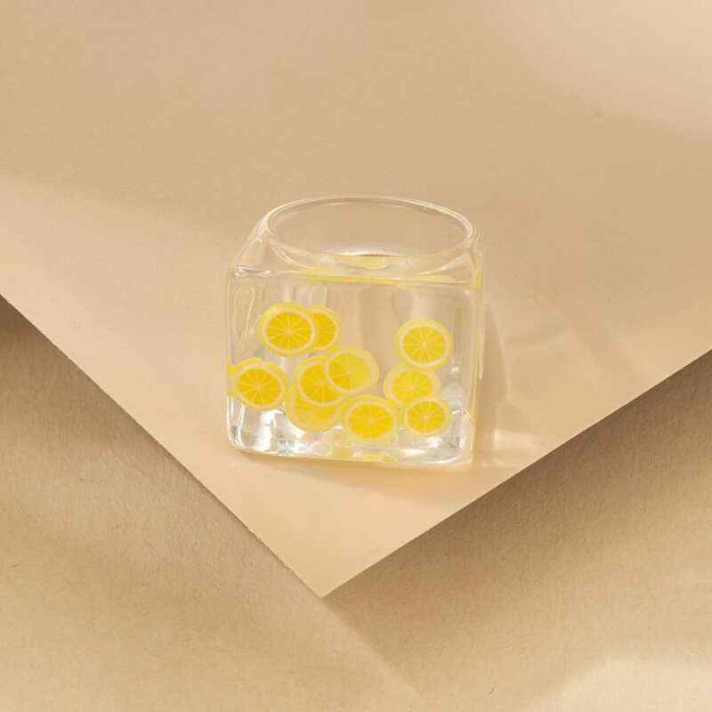 

1pc Lemon Clear Ring, Yellow