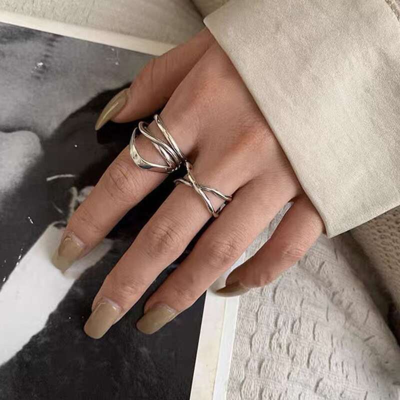 

2pcs Criss Cross Ring, Silver