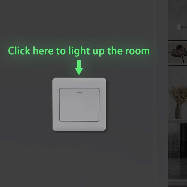 

Slogan Graphic Light Switch Sticker, Green