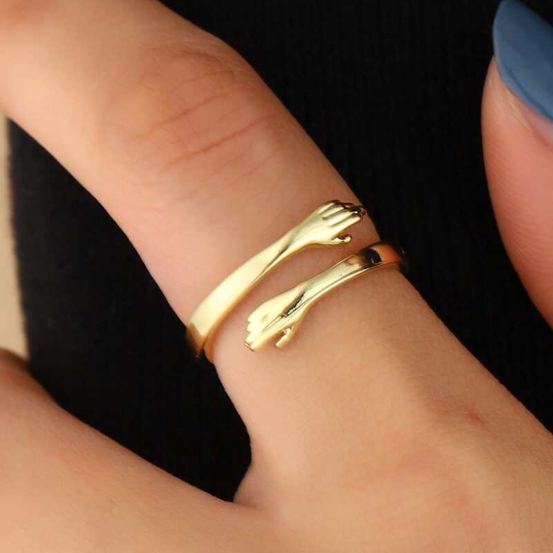 

Hand Design Cuff Ring, Gold
