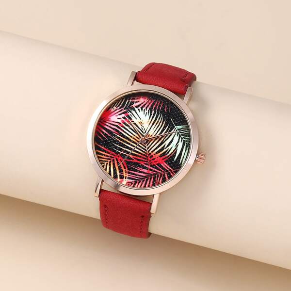 

Kids Leaf Print Dial Quartz Watch
