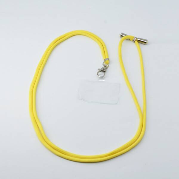 

Clear Card Bag With Phone Lanyard, Yellow