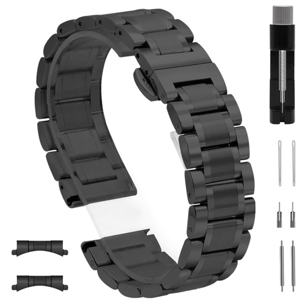 

10pcs 20MM Width Stainless Steel Watchband & Tool Set, Black