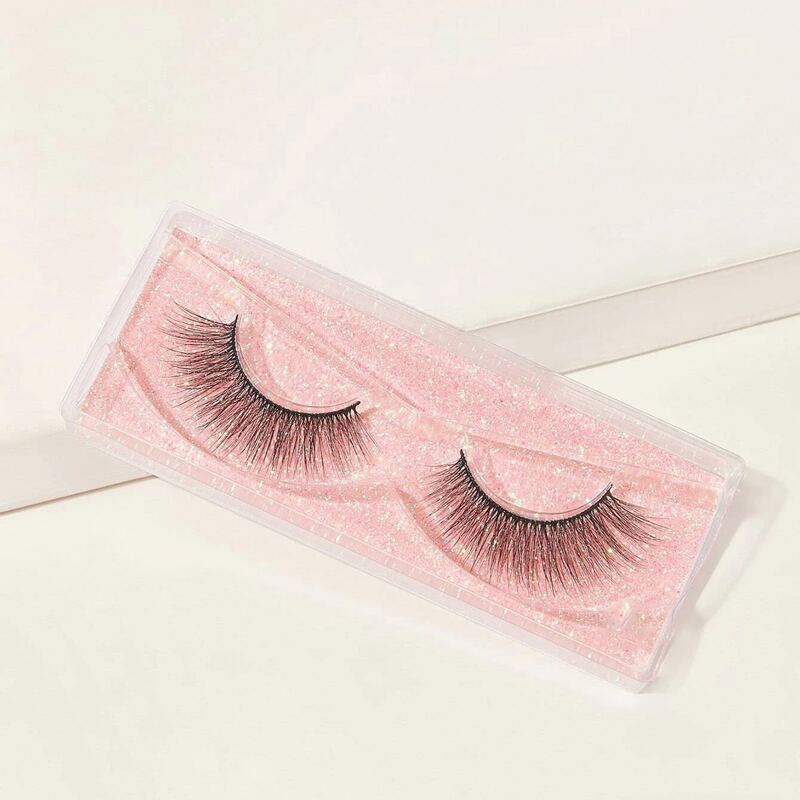 

1pair Natural Thick Eyelashes, Black
