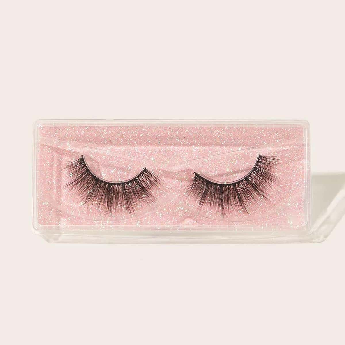 

1pair Natural Thick Eyelashes, Black