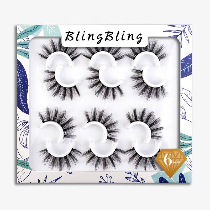 

6pairs Extra Long Lashes, Multicolor