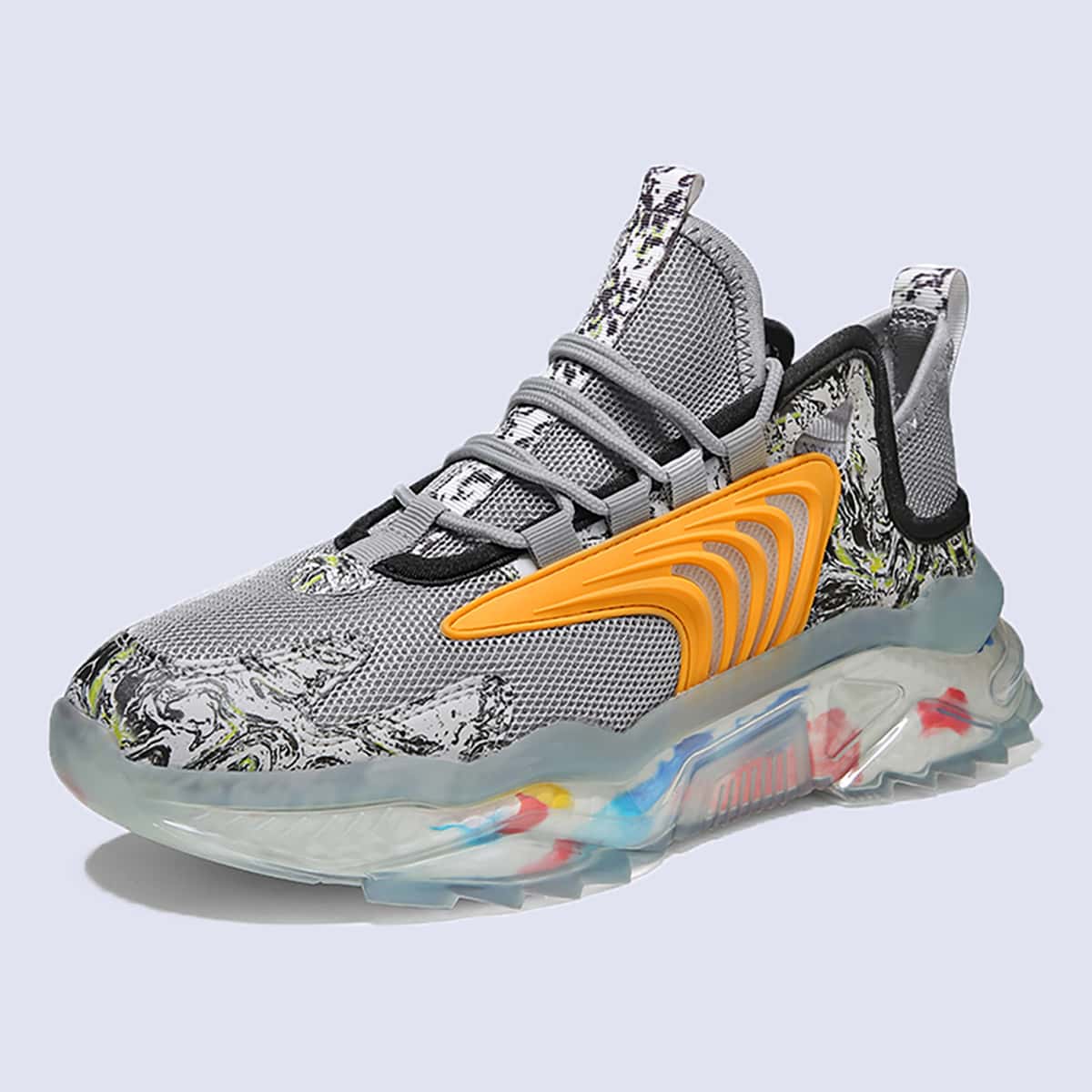 

Guys Graphic Lace-up Front Sneakers, Grey