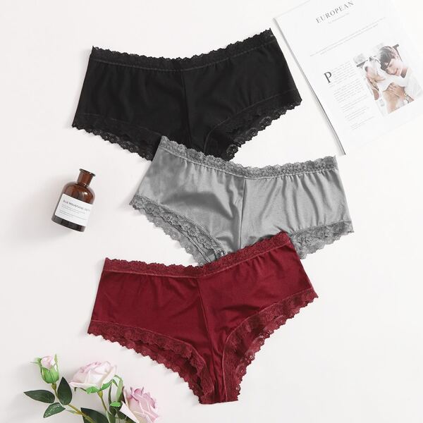 

3pack Plus Floral Lace Panty Set, Multicolor