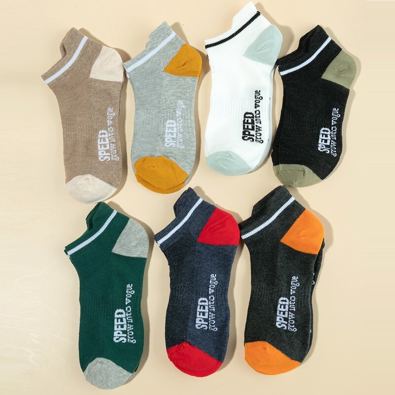 

7pairs Letter Graphic Ankle Socks, Multicolor