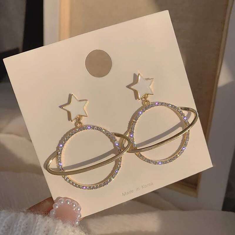 

Star Rhinestone Drop Earrings, Gold