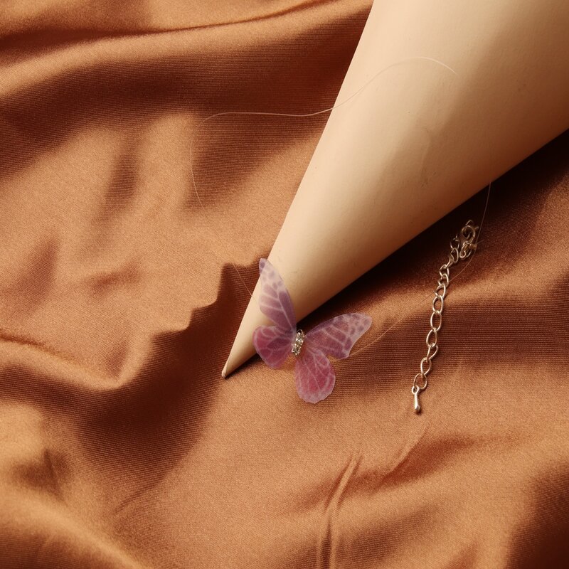 

1pc Butterfly Decor Choker, Lilac purple