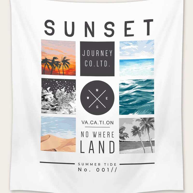 

Beach Scenery Tapestry, Multicolor