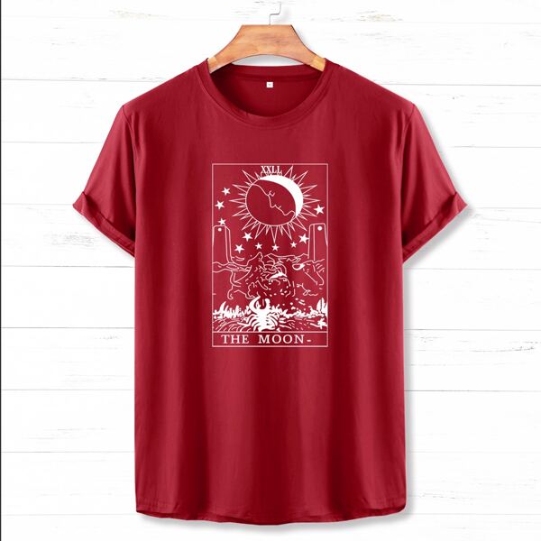 

Men Sun & Star Print Tee, Burgundy