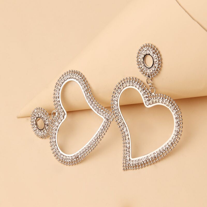 

Heart Drop Earrings, White